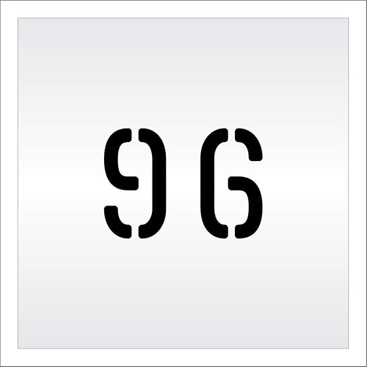 Pavement, Curb, and WheelStop Stencils - 4 inch Double Number Stencil - (96) - 4" x 5.5" x 1/8" (128 mil) - Pro-Grade