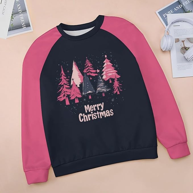 LOAIHA Christmas Sweatshirts for Women Christmas Tree Graphic Shirt Xmas Long Sleeve Merry Christmas Pullover Blouse
