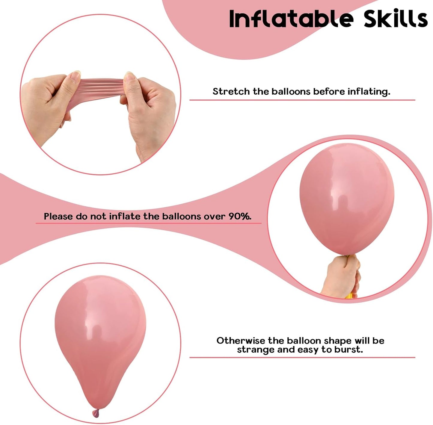 Pink White Balloons Rose Gold Blush White Balloon 60pcs 12inch Latex Helium Balloons Beige Retro Pink Nude Pearl White Sand Balloon Neutral Birthday Party Decorations Bride Wedding Boho DIY Supplies