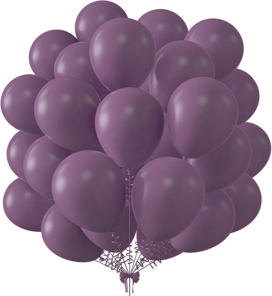 KALOR 10 Inch Retro Purple Balloons, 100 Pcs Latex Helium Balloons for Kid's Birthday Party Baby Shower Wedding Graduation Graduation Party Decorations