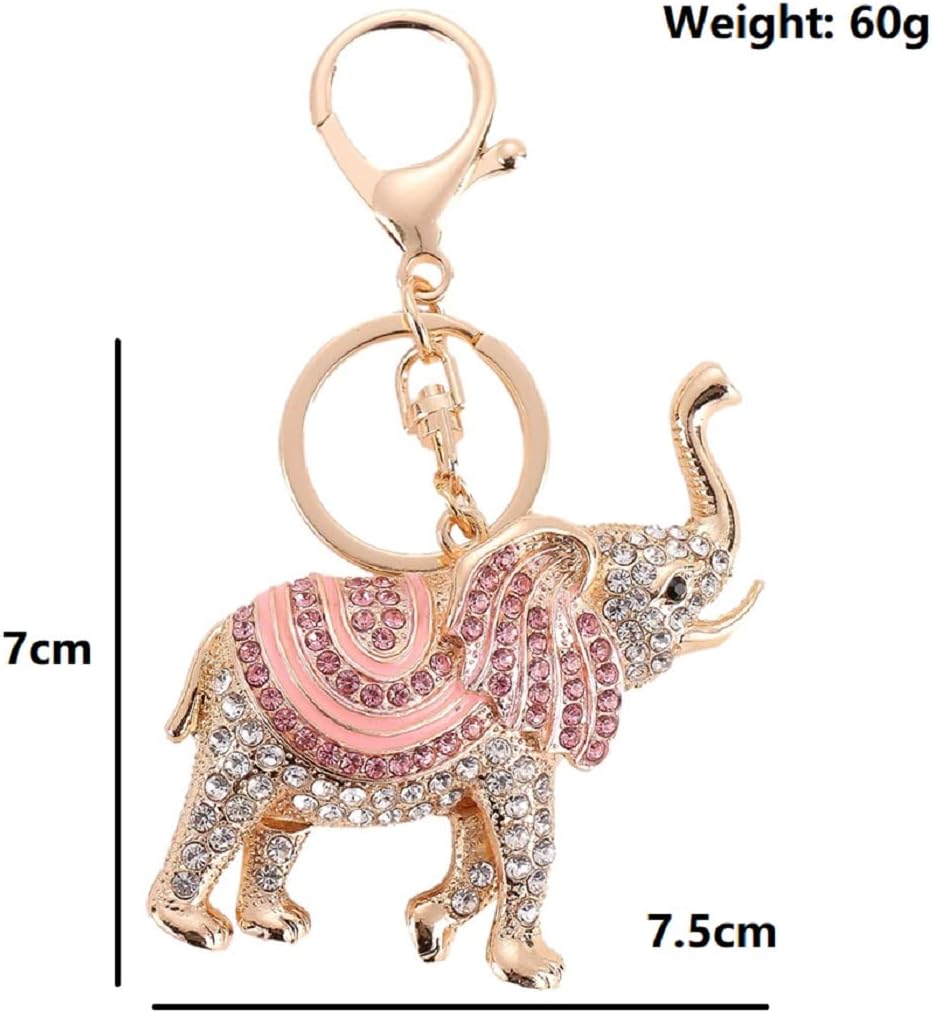 Elephant Keychain for Women, Cute Elephant Key Chain, Sparkling Elephant Key Ring, Funny Elephant Keychains, Lucky Elephant Keyring, Rhinestone Elephant Animal Keychain Accessories
