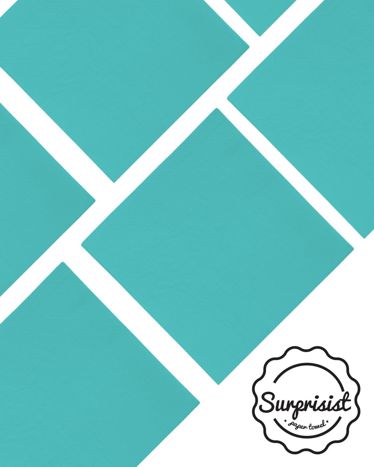Mint Blue Cocktail Napkins 5 * 5inch disposable Beverage Napkin paper for Cocktail, Wedding, Dinner，Birthday Party Dessert Wine Paper Napkins（ 120 Count）