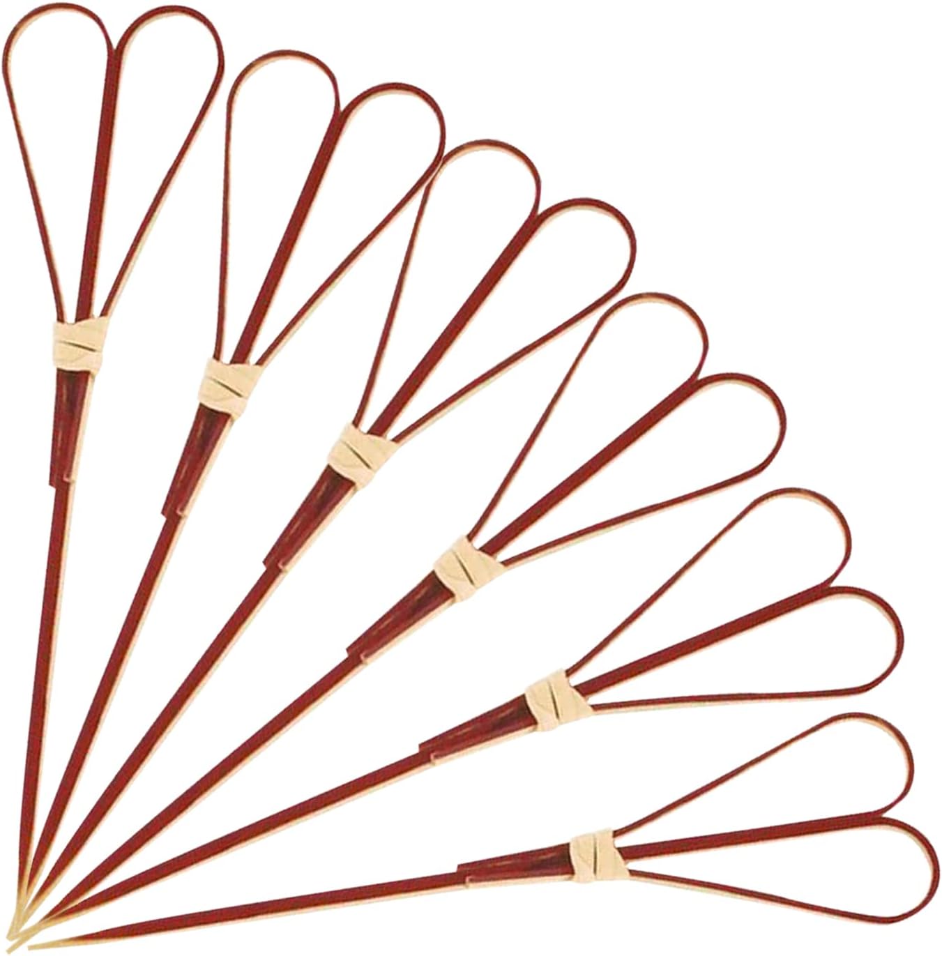 100 Pieces Bamboo Cocktail Picks, Heart Shaped Bamboo Sticks, Skewers for Appetizers, Charcuterie Accessories, Toothpicks for Appetizers Picks, 4.7 Inch Cocktail Toothpicks - Red