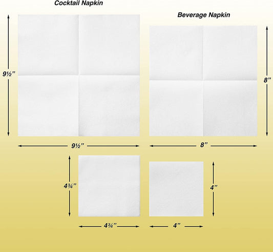 AH AMERICAN HOMESTEAD Cocktail Napkins-Disposable Beverage/Bar Napkins-White Linen-Like Square Napkins-Eco-Friendly & Compostable-Everyday Use, Party or Wedding 4.75inch x 4.75inch (100 Count, White)