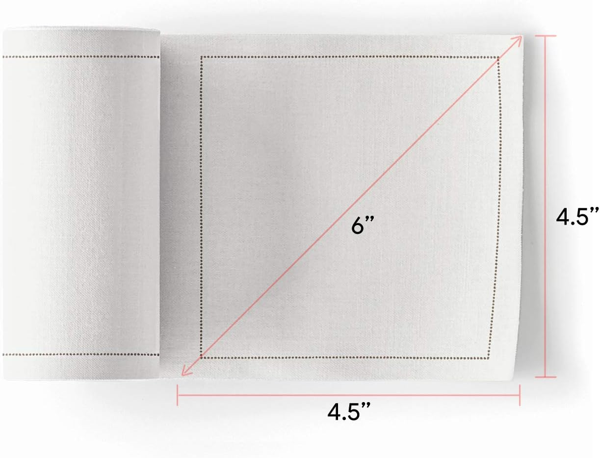 MY DRAP Basics Cotton Cocktail Napkin, 2 Packs of 50 Per Roll, Cream, 4.3 x 4.3 Inch