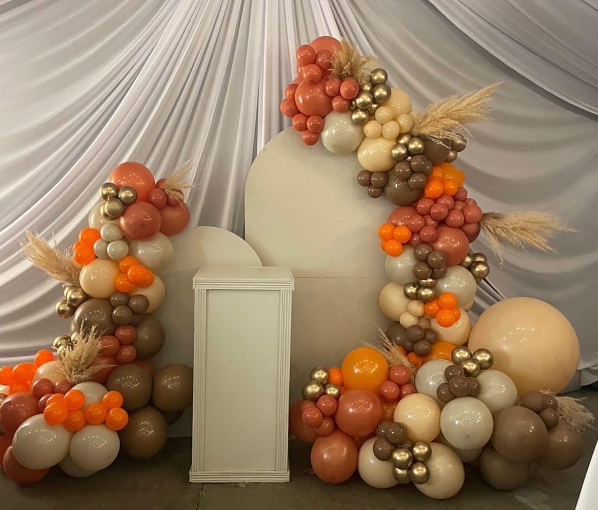 160Pcs Fall Balloons Garland Arch Kit - Orange Coffee Brown Gold White Sand Boho Latex Balloon for Autumn Birthday Hello Fall Little Pumpkin Baby Shower ThanksGiving Themed Party Decorations