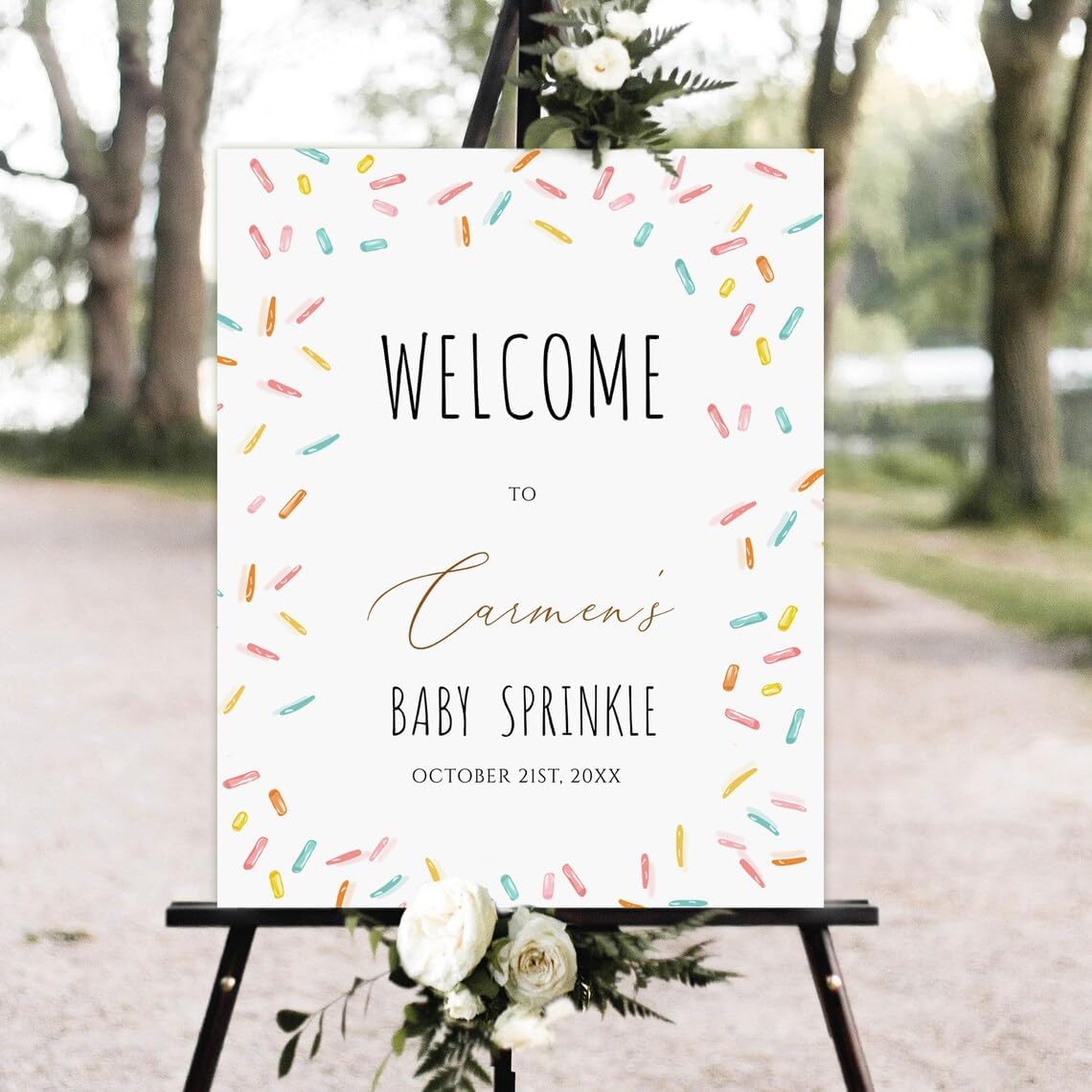 Generic Baby Shower Sign, Baby Welcome Sign, 12' x 18', Plastic, Modern Style, Weather Resistant