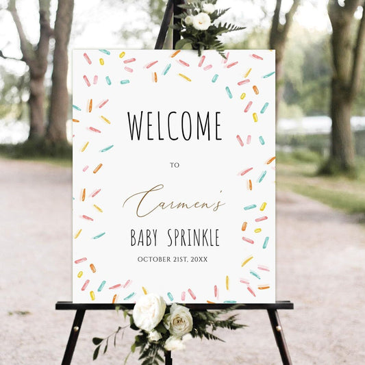 Generic Baby Shower Sign, Baby Welcome Sign, 12' x 18', Plastic, Modern Style, Weather Resistant