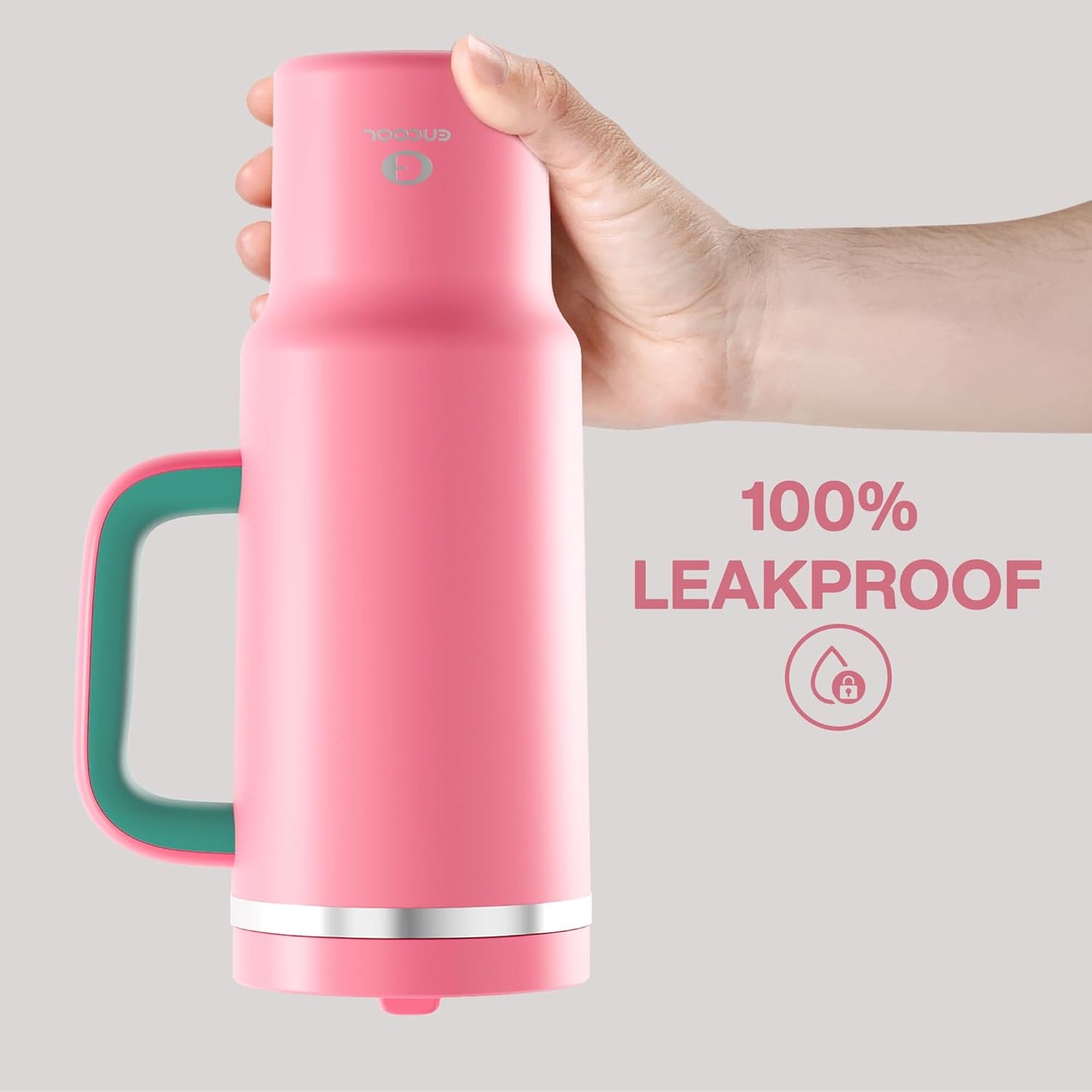 40 oz Tumbler with Handle and Straw: Stainless Steel Insulated Tumbler Keeps Cold for 24 Hours, Leakproof Travel Cup Fits in Cup Holder and BPA-Free,Tulip