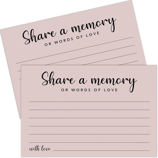 Share a Memory Cards for Celebration of Life, Graduation, Retirement, Birthdays, Guest Book Ideas, Funeral Sign In Book For Memorial Service, 4x6 Inches Set of 50 Pcs(Gray Pink) -A11