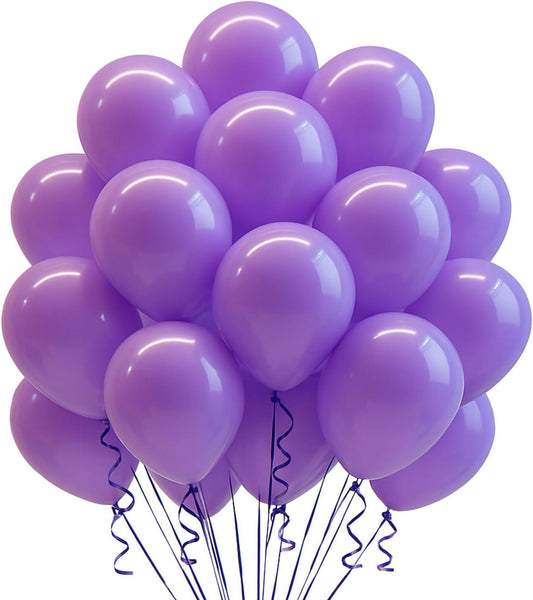 Monty 9 Inch Pastel Violet Latex Balloons Pack of 2 (100 pcs) – Party Decorations, Birthdays, New Year, Anniversaries, Christmas, Baby Shower & Weddings Decor