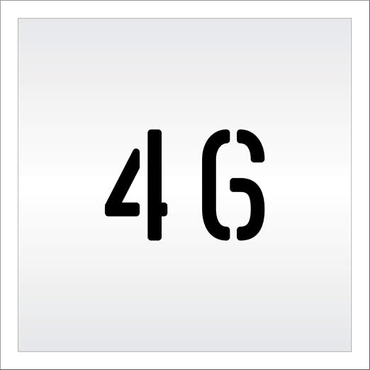 Pavement, Curb, and WheelStop Stencils - 4 inch Double Number Stencil - (46) - 4" x 5.5" x 1/16" (63 mil) - Light-Duty