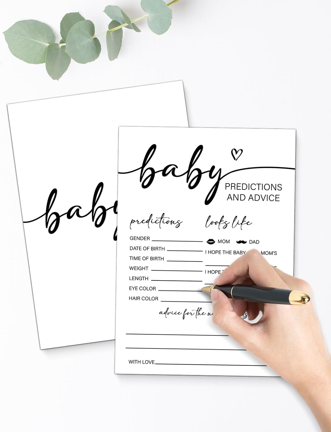 Baby Shower Predictions and Advice Cards for New Parents 20 Minimalist Baby Shower Game Advice and Wishes Cards Gender Neutral Boy or Girl