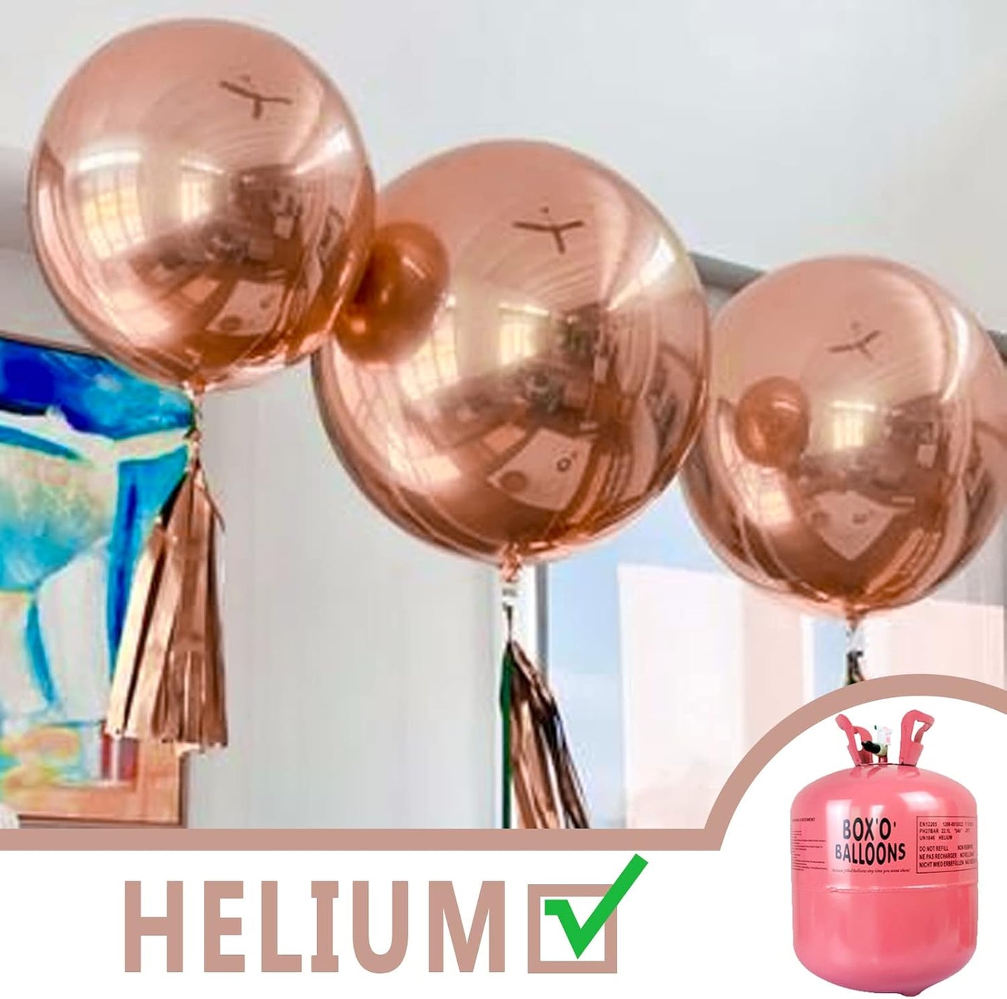 PartyWoo Metallic Rose Gold Balloons, 4 pcs 36 Inch Large Rose Gold Metallic Balloons, Big Rose Gold Balloons for Balloon Garland Balloon Arch as Party Decorations, Wedding Decorations, Rose Gold-G107