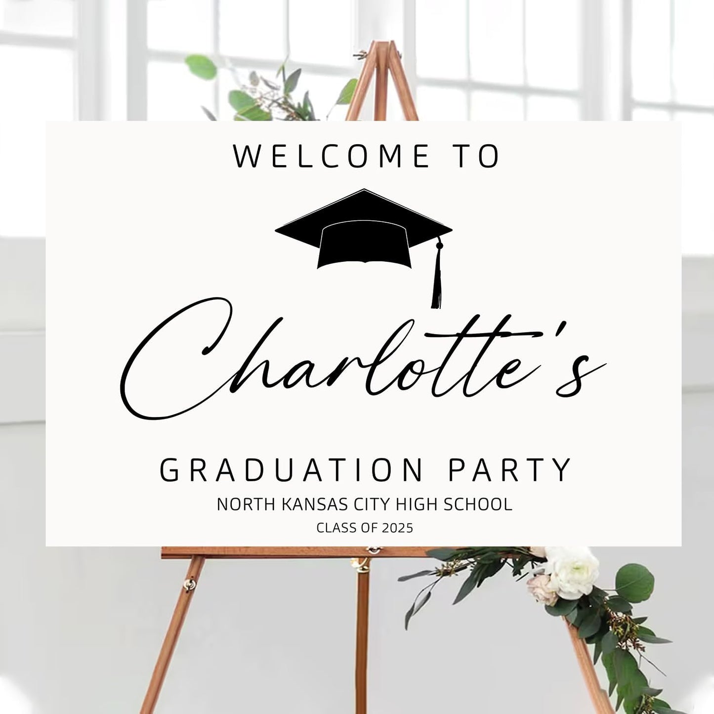 Personalized Welcome To Graduation Party Sign, Graduation Yard Sign, Class of 2025 Yard Sign, Graduation Banner, College Senior High School Graduate Sign, Graduation Decorations