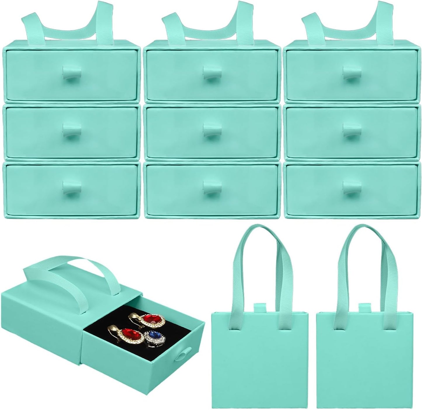 Small Jewelry Boxes, 12 Pack Jewelry Gift Boxes Drawer Jewelry Box Necklace Box, Jewelry Gift Box Necklace Gift Box For Earrings Rings Necklace Bracelet,4 x 4 x 1.7 Inches (Blue)