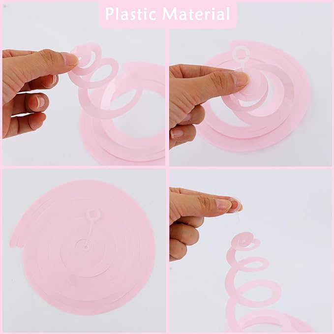 BEISHIDA Matte Pink and Blue Hanging Swirls Party Decorations Plastic Streamer for Baby Shower Hanging Ornament Decorations, Birthday Easter Bridal Party Supplies, Pack of 24