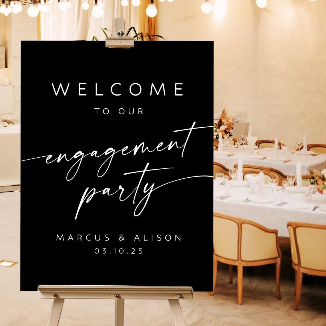 Engagement Party Welcome Sign, Custom Color Engagement Sign, Modern Minimalist Wedding Sign #2