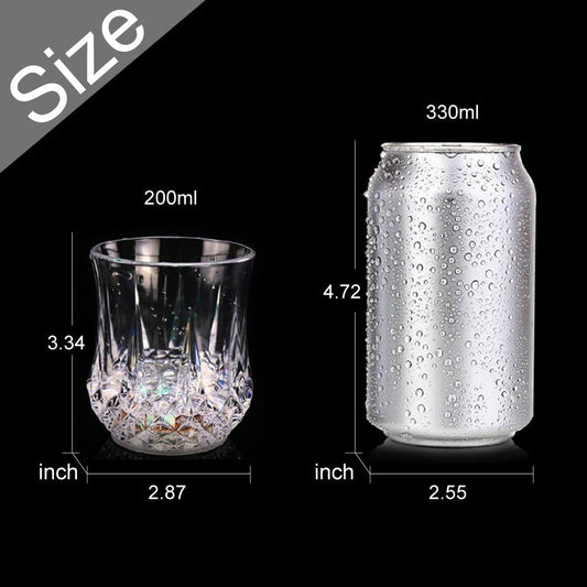 LED Cups 4 PACK Flashing Light up Automatic Water Activated Color Changing Wine Whisky Beer Cola Juice Drinkware Mugs Shot Glass for Bar Disco Night Club Party Halloween Christmas, Set of 4