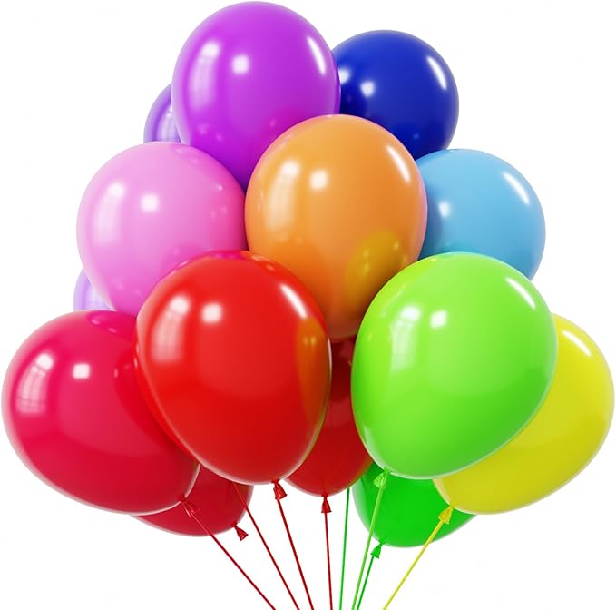KBZVNAF Rainbow Balloons Latex Party Balloons - 50 Pack 12 inch Helium Assorted Bright Balloons for Wedding Baby Shower Birthday Party Decorations