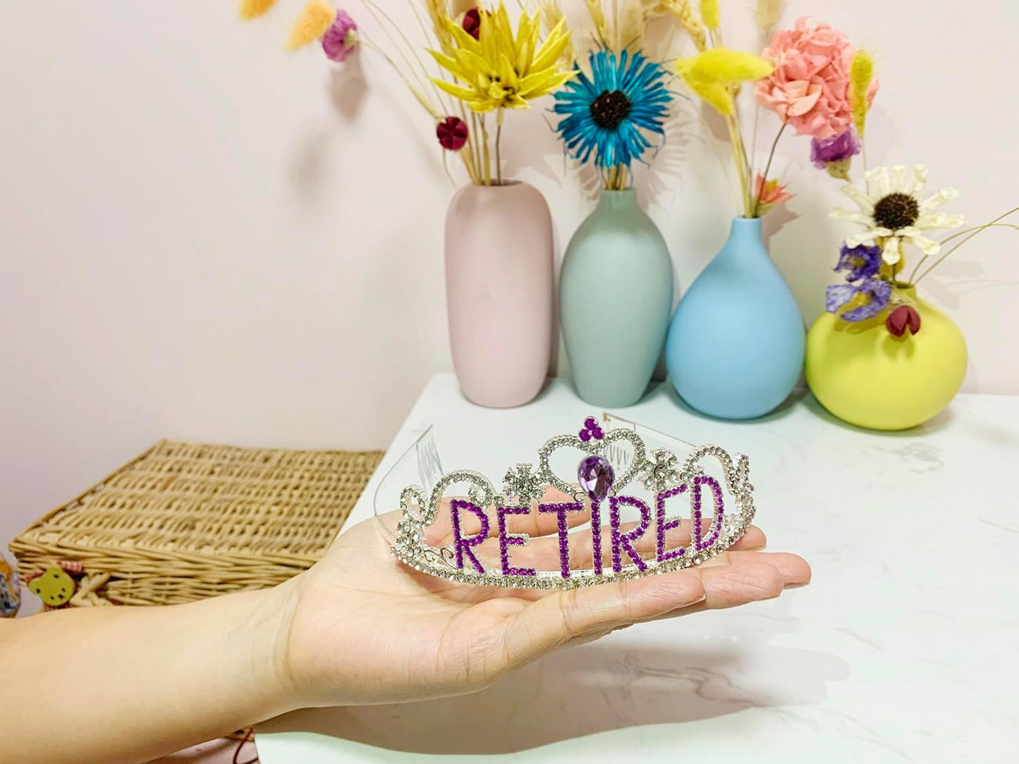 JETKONG Retirement Party Decorations - Tiara/Crown & Sash for Women, Party Supplies & Favors (Purple)
