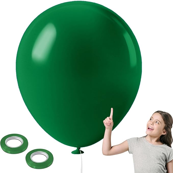 Green BalloonsLarge 10Pcs 36 Inch Giant Green Ballons Big Round Latex Balloons for Birthday, Wedding, Baby Shower, Christmas, St. Patrick's Day, Jungle Theme Party Decorations