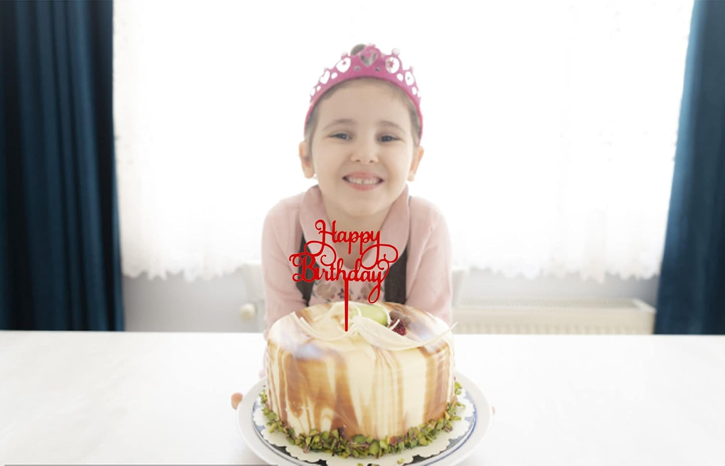 Red Happy Birthday Cake Topper Birthday Party Decorations Supplies