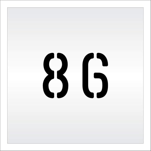 Pavement, Curb, and WheelStop Stencils - 4 inch Double Number Stencil - (86) - 4" x 5.5" x 1/16" (63 mil) - Light-Duty
