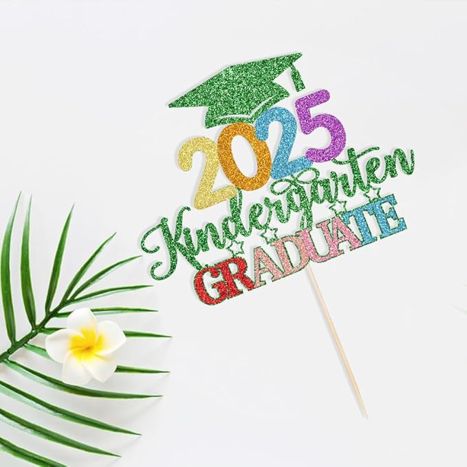 Kindergarten Grad Cake Topper,2025 Graduation Cake Topper,Peace Out Kindergarten Next Stop 1st Grade cake Decorations,2025Kindergarten Graduation Party Decorations Supplies