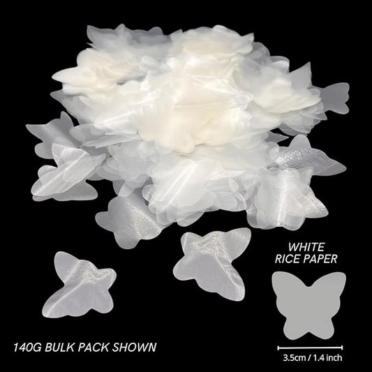 Butterfly Party Decorations, White Biodegradable Confetti for Wedding Send Offs, Gender Reveal, Baby Shower Decor, Water Soluble Rice Paper Confetti, Filler for Cannons 140G