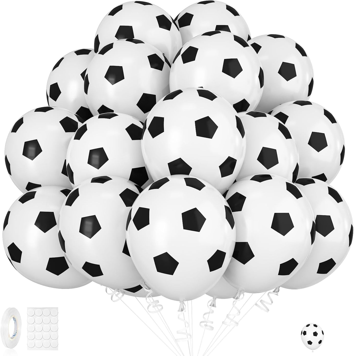 30pcs Soccer Balloon,Soccer Party Birthday Decorations,Football Balloon for Boys,12 Inch Black White Soccer Latex Balloons for Kids Football Sport Theme Party Decorations