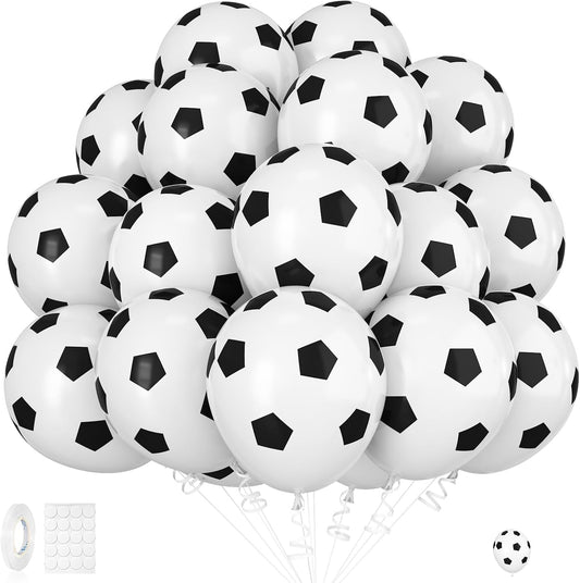 30pcs Soccer Balloon,Soccer Party Birthday Decorations,Football Balloon for Boys,12 Inch Black White Soccer Latex Balloons for Kids Football Sport Theme Party Decorations