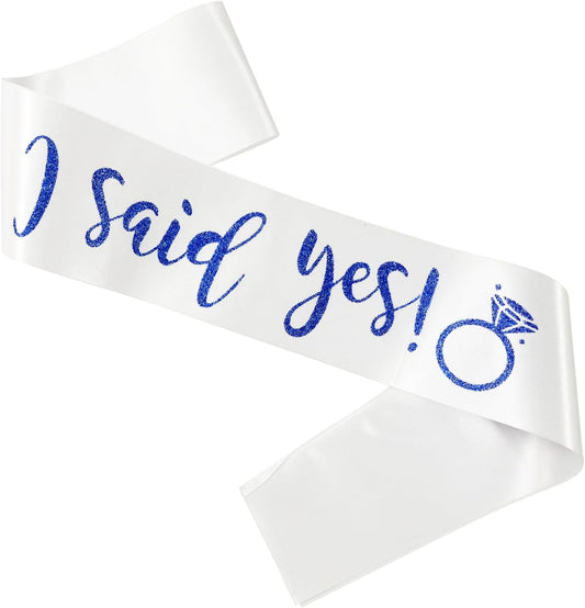 I Said Yes Sash,Future Mrs Sash Engagement Party SashBachelorette Party Sashes, Bridal Shower Sash for Bride to Be,Blue