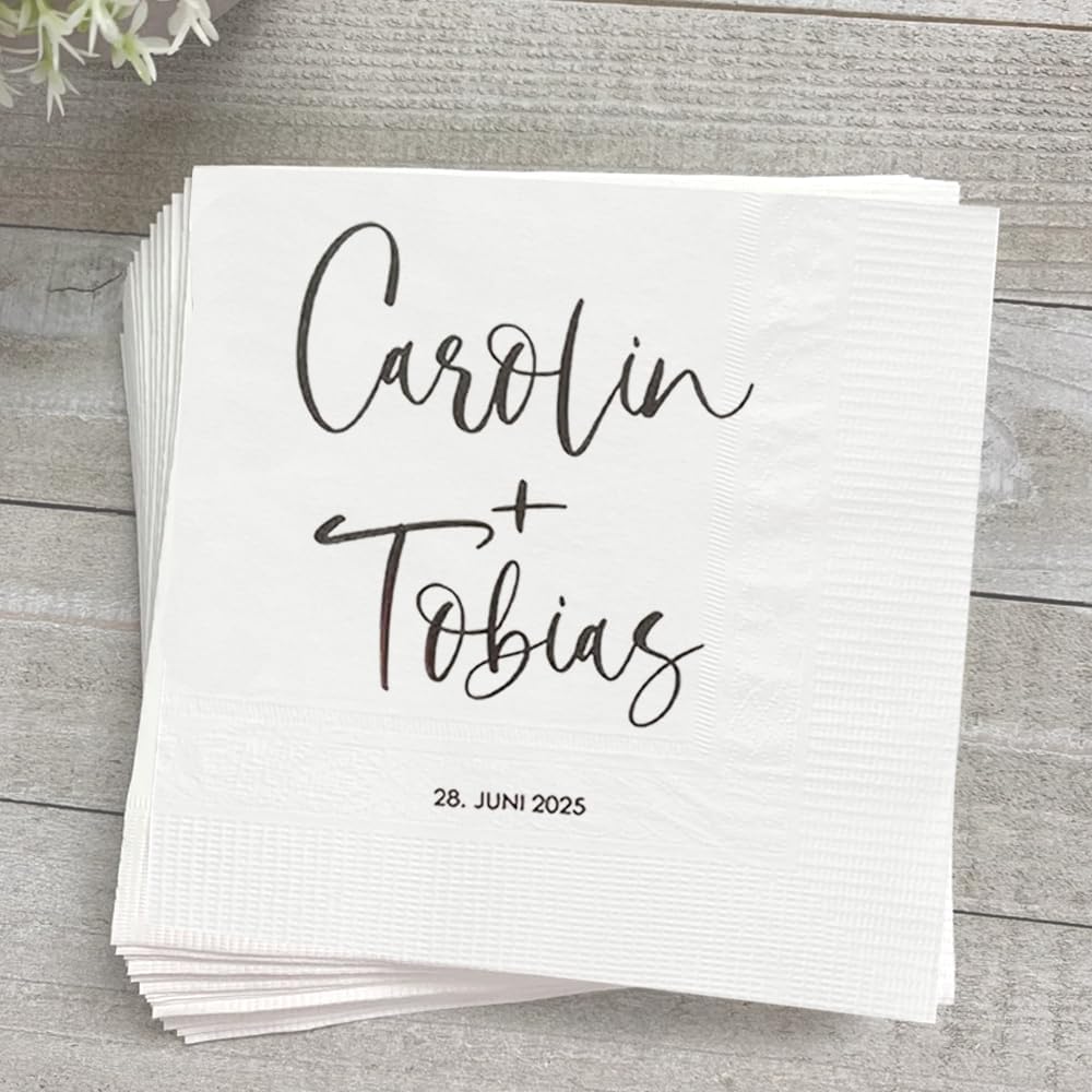 Personalized Wedding Cocktail Napkins, Customized Monogram Wedding Napkin, Custom Dinner Napkins For Bridal Shower, Engagement Party Decorations, Bridal Shower Decorations
