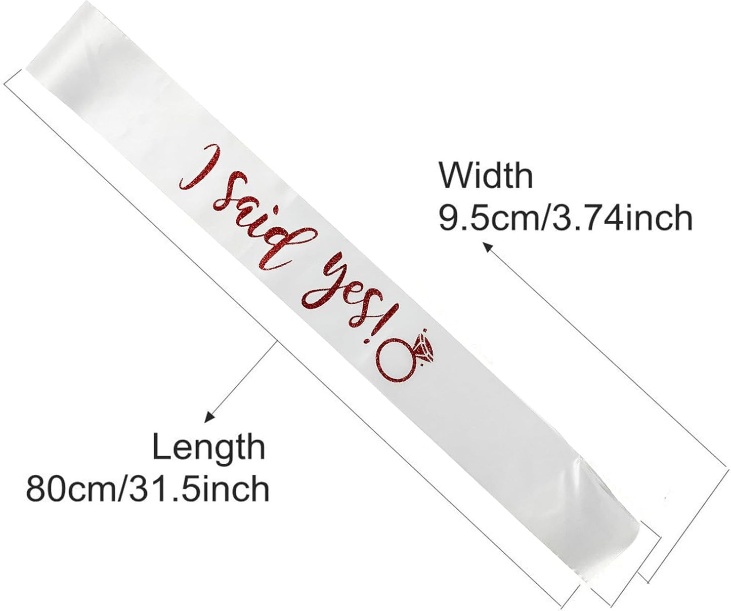 I Said Yes Sash,Future Mrs Sash Engagement Party SashBachelorette Party Sashes, Bridal Shower Sash for Bride to Be,Red