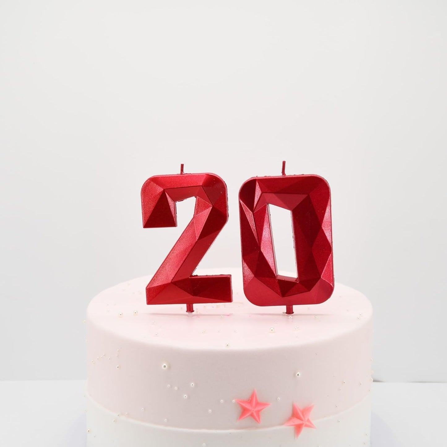DERVENTA Birthday Candles Big Numbers 3D Red 3.7 inch Party Cake Topper 1 Piece (Number 19 Red)