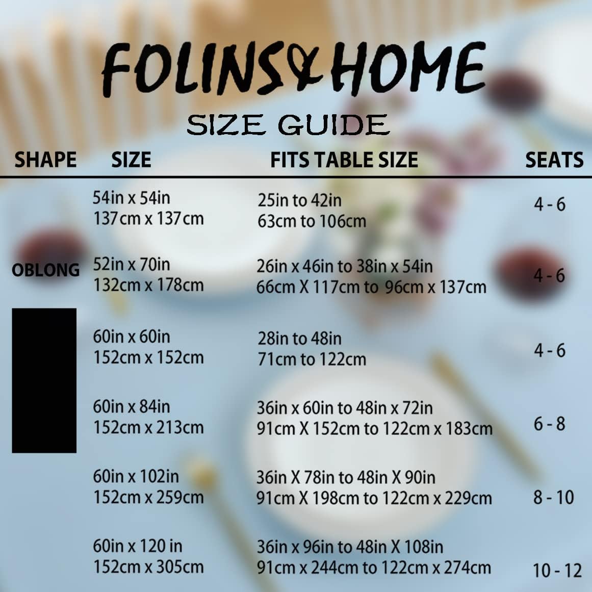 FOLINS&HOME Baby Blue Rectangle Tablecloth 60 x 84 Wrinkle Free Waterproof Polyester Table Cloth, Spillproof, Heavy Duty, Washable Table Cover for Party, Banquet, Indoor and Outdoor-Oblong/Rectangular