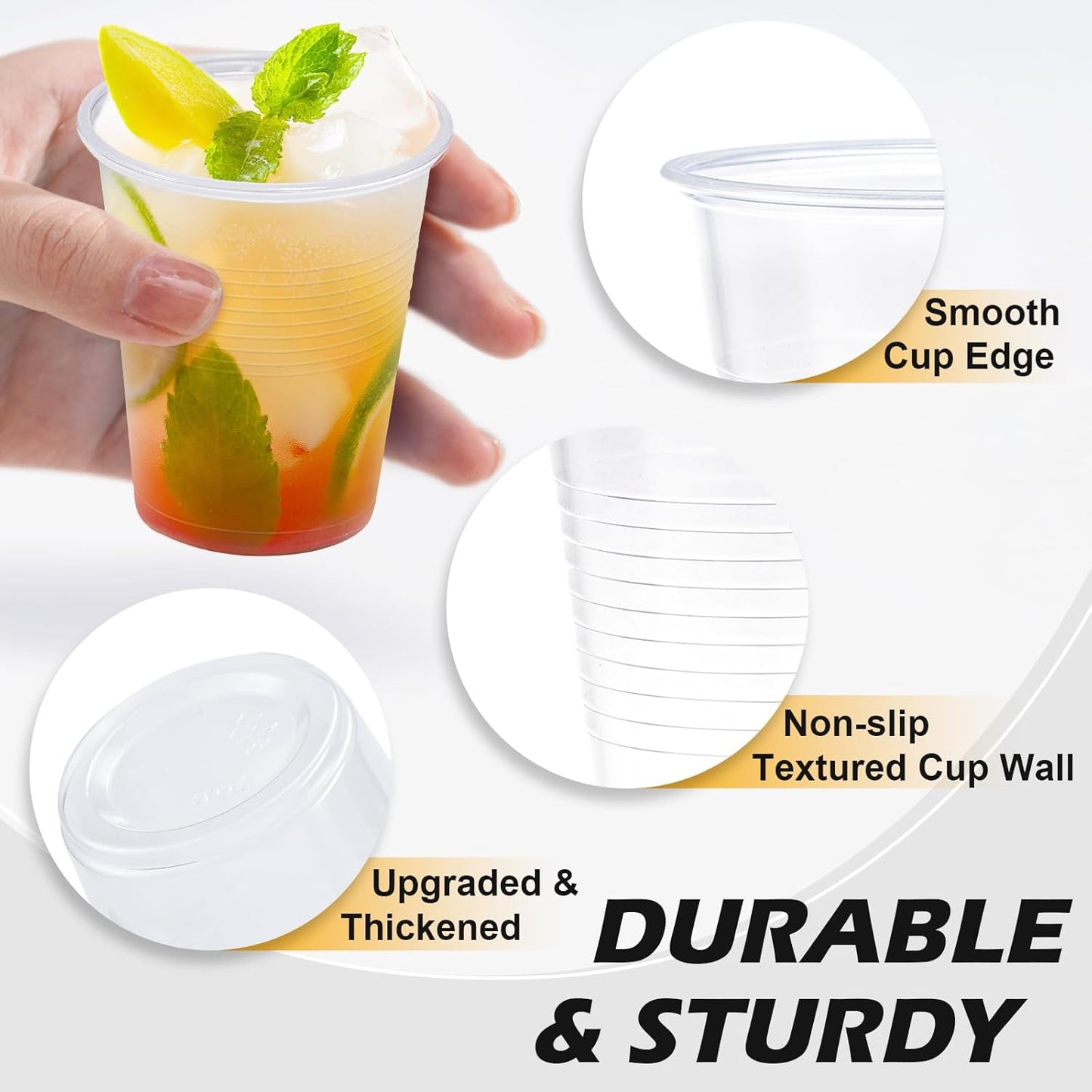 1500 Pack 5 oz Plastic Cups, Clear Disposable Plastic Cups Bulk, Small Mouthwash Cup, Cold Drinking Cup for Travel, Bathroom, Travel, Picnic