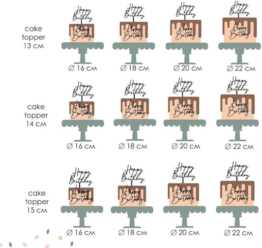 Happy Birthday Cake Topper Mirror Acrylic Cake Topper Side Cake Topper Gold Cake Insert Cake for Birthday Party (Glod-2(6.5 * 6.5in))