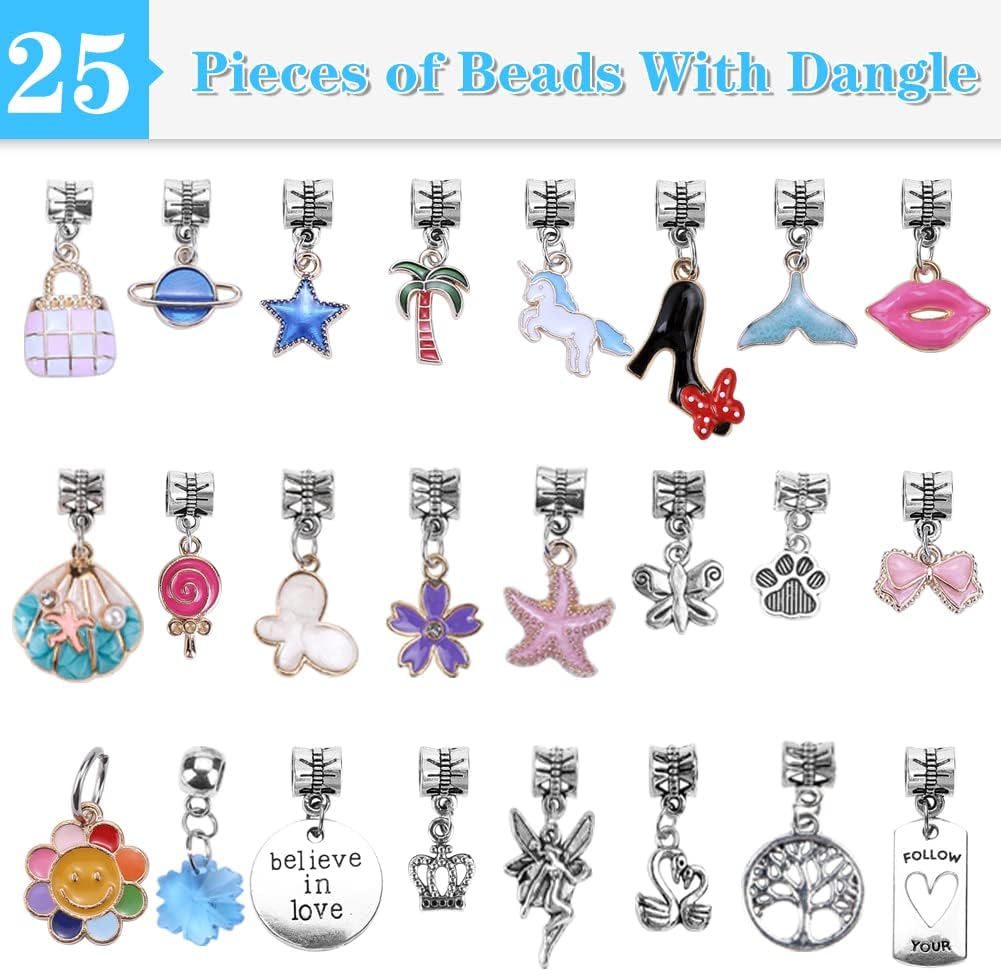 AIPRIDY Charm Bracelet Making Kit,Unicorn Mermaid Crafts Gifts Set Can Inspires Imagination and Creativity,Jewelry Making Kit Perfect Gifts for Girls 5-12 Years Old (125 Pieces)