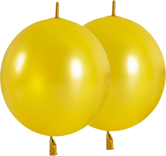 60 Pcs Link Balloons 10 Inch Quick Link Balloons for Birthday Wedding Party Festival Decorations (Gold)