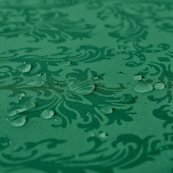 SASTYBALE Jacquard Square Napkin, Damask Wrinkle Resistant Soft Polyester Napkins, Fabric Cloth Dinner Napkins for Wedding, Winter, Holiday, Parties, Set of 4 (Dark Green, 20X20 Napkin)