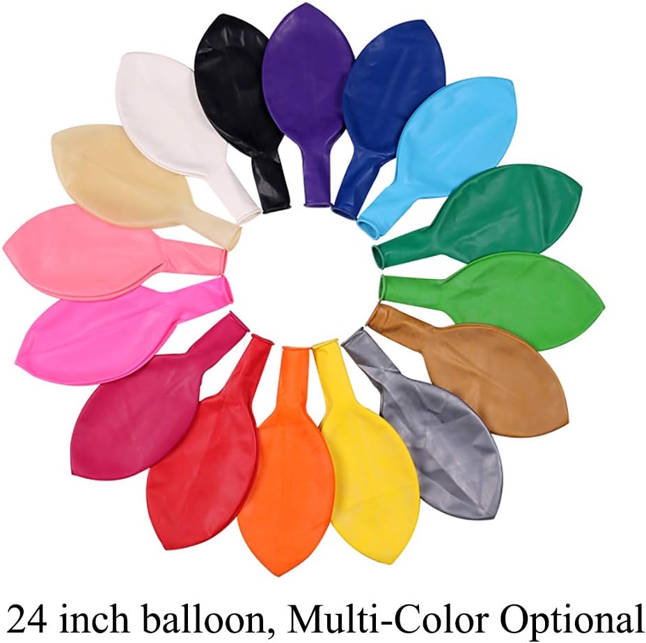 24 Inch Latex Round Balloons 10 Pack Royal Blue Thick Giant Balloons for Photo Shoot Wedding Baby Shower Birthday Party Decorations by IN-JOOYAA
