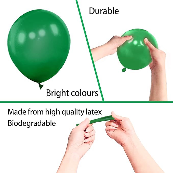 KAWKALSH 200pcs Dark Green Balloons 5 Inch, Small Mini Latex Balloons for Party Birthday Baby Shower Anniversary Festival Arch Garland Decoration