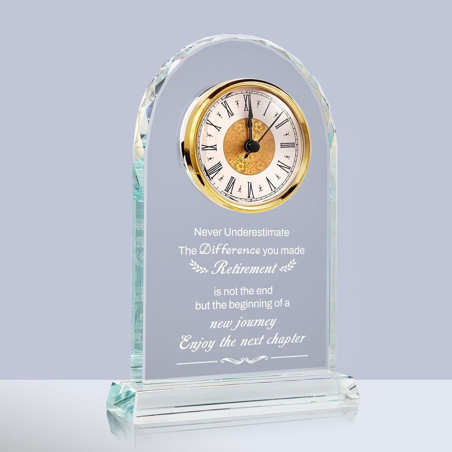 Retirement Gifts for Men/Woman - Premium Glass Retirement Clock, 2025 Happy Retirement Engraved Inspirational Gift for Retired Friends, Coworker, Boss, Leader, Employee Farewell Present (ETNC)