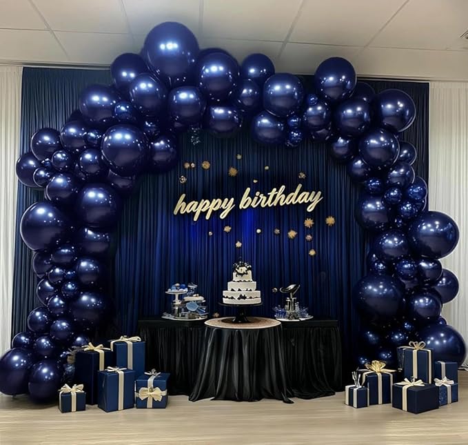 Navy Blue Balloons Double Stuffed Dark Royal Blue Balloon Garland Different Sizes 18/12/5in Pearl Balloon Arch Kit for Graduation Wedding Birthday Baby Shower Valentine Father's Day Party Decorations