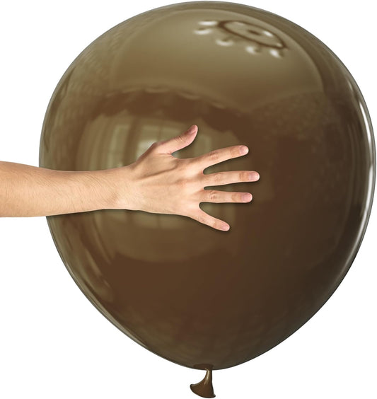 KAWKALSH 18 Inch Brown Latex Balloons 32 Pack - Earth Tone Party Decor for Rustic Wedding, Fall Festival, Safari Theme, Coffee Party - Natural & Elegant