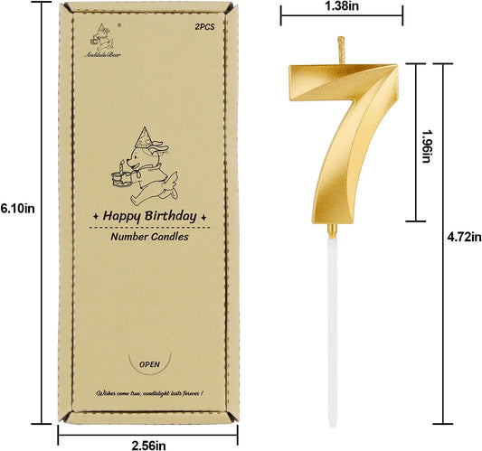 Birthday Candles, 1.96 Inch Number 70 Happy Birthday Candles, Number Candles Decoration for Birthday Party and Anniversary Celebration(Champagne Gold)
