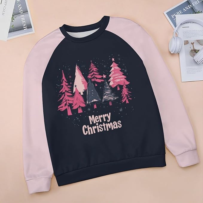 LOAIHA Christmas Sweatshirts for Women Christmas Tree Graphic Shirt Xmas Long Sleeve Merry Christmas Pullover Blouse