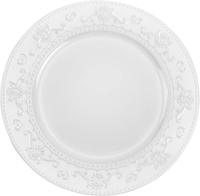 13-Inch Charger Plates, 6Pcs Dinner Plate Chargers Round Server Ware, White